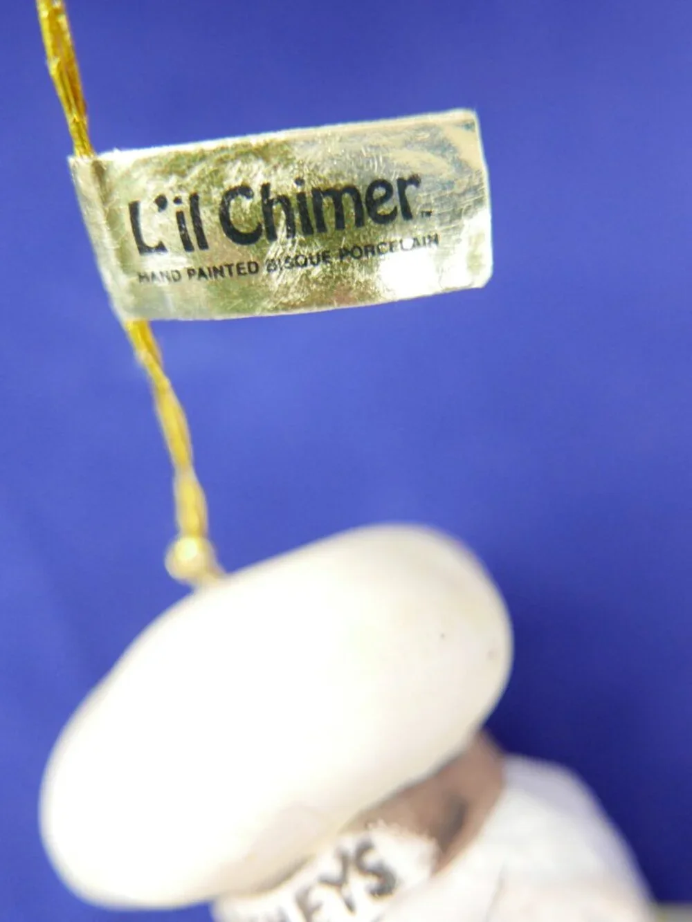 Vintage 1984 Hershey Lil Chimer Santa Christmas Ornament Porcelain Bell Checkin